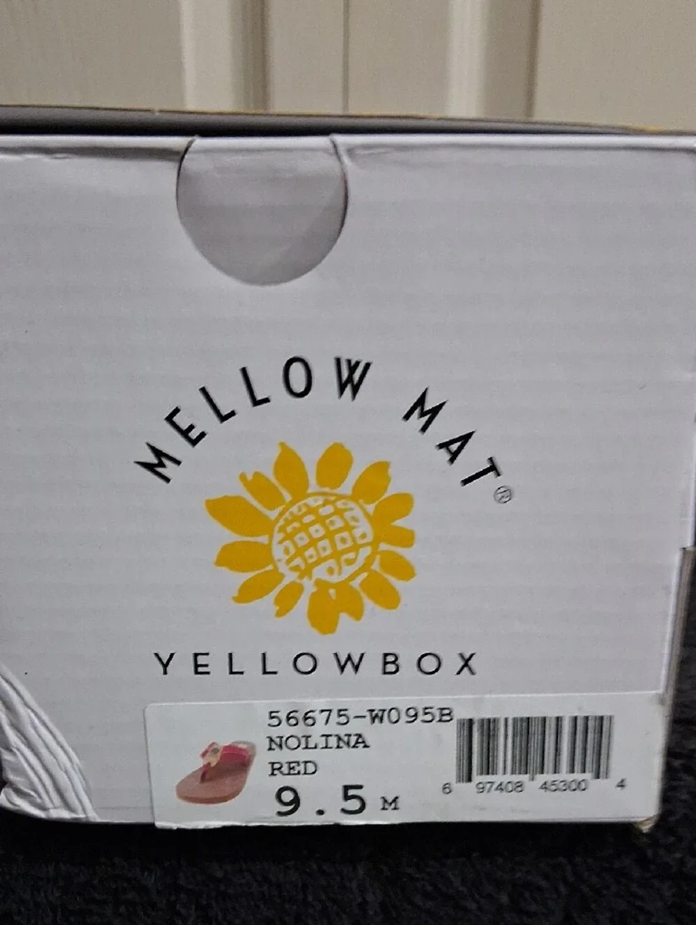 Yellow Box Mellow Mat "Nolina" Red Flip Flop Sandals - Tooled Straps - 9½ - Picture 9 of 9